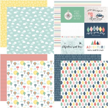 Echo Park Scrapbook papírkészlet 12" (30 cm) - Away We Go - Scrapbook papers (12 ív)