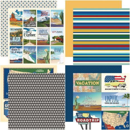 Carta Bella Scrapbook papírkészlet 12" (30 cm) - Road Trip - Scrapbook papers (12 ív)