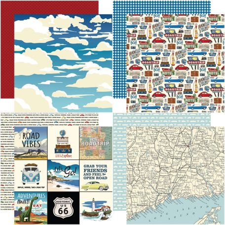 Carta Bella Scrapbook papírkészlet 12" (30 cm) - Road Trip - Scrapbook papers (12 ív)