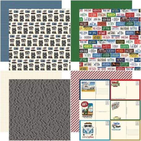 Carta Bella Scrapbook papírkészlet 12" (30 cm) - Road Trip - Scrapbook papers (12 ív)