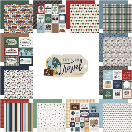 Echo Park Scrapbook papírkészlet 12" (30 cm) - Let's Go Travel - Scrapbook papers (12 ív)