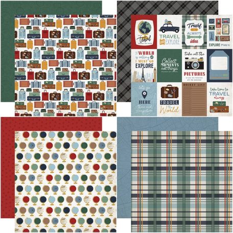 Echo Park Scrapbook papírkészlet 12" (30 cm) - Let's Go Travel - Scrapbook papers (12 ív)
