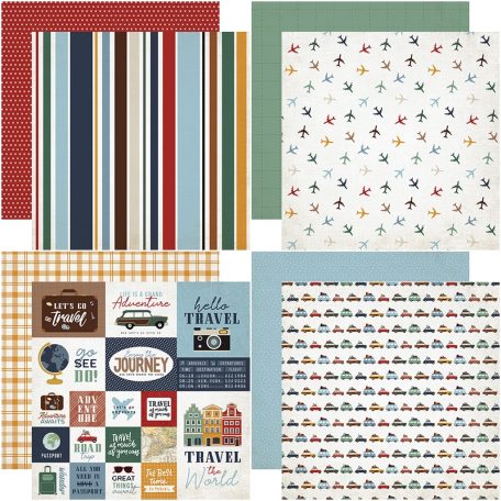 Echo Park Scrapbook papírkészlet 12" (30 cm) - Let's Go Travel - Scrapbook papers (12 ív)