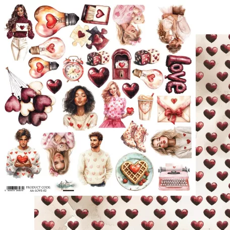 Alchemy of Art Kivágóív 12" (30 cm) Wonderful Christmas Time Love 2 Art Alchemy Double-sided paper (1 ív)