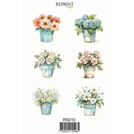 Matrica 10x20cm - Flowers - Reprint Stickers (1 ív)