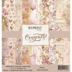   Scrapbook papírkészlet 12" (30 cm) - Congrats - Reprint Paper Pack (10 ív)