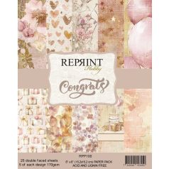   Scrapbook papírkészlet 6" (15 cm) - Congrats - Reprint Paper Pack (25 ív)
