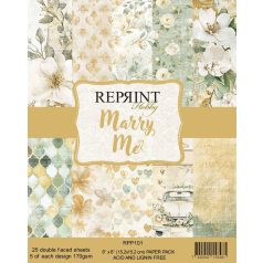   Scrapbook papírkészlet 6" (15 cm) - Marry Me - Reprint Paper Pack (25 ív)
