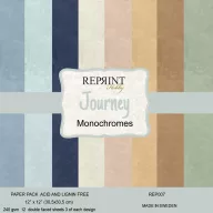   Papírkészlet, Alapkarton 12" (30 cm) - Journey - Reprint Cardstock (12 ív)