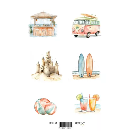 Kivágóív A4 - Summer  - Reprint Cutouts (8 ív)