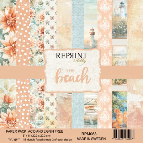 Scrapbook papírkészlet 8" (20 cm) - The Beach - Reprint Paper Pack (15 ív)