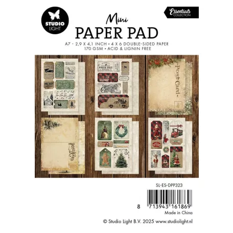 Studio Light Happy Holidays Papírkészlet Mini Paper Pad A7 24 lap
