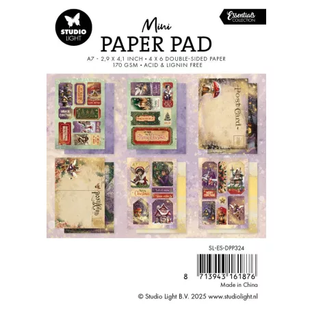 Studio Light Fairy Christmas Papírkészlet Mini Paper Pad A7 24 lap