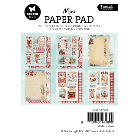 Studio Light Cozy Christmas Papírkészlet Mini Paper Pad A7 24 lap