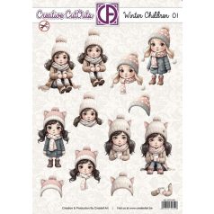   Kivágóív - perforált A4 - Winter Children 01 - Creative CutOuts (1 lap)