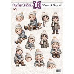   Kivágóív - perforált A4 - Winter Children 02 - Creative CutOuts (1 lap)