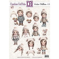   Kivágóív - perforált A4 - Winter Children 03 - Creative CutOuts (1 lap)