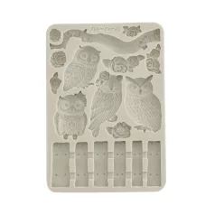   Stamperia The Owl's House Szilikon öntőforma A5 Owls and Branch Silicon Mould (1 db)