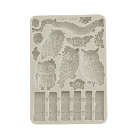 Stamperia The Owl's House Szilikon öntőforma A5 Owls and Branch Silicon Mould (1 db)