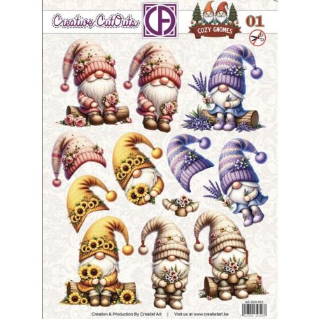 Kivágóív - perforált A4 - Cozy Gnomes 01 - Creative CutOuts (1 lap)