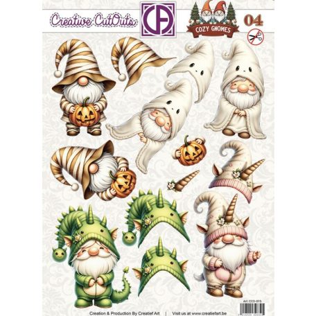 Kivágóív - perforált A4 - Cozy Gnomes 04 - Creative CutOuts (1 lap)
