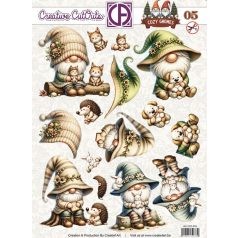   Kivágóív - perforált A4 - Cozy Gnomes 05 - Creative CutOuts (1 lap)