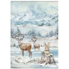   Stamperia The Owl's House Rizspapír A4 Snowflakes Rice Paper (1 ív)