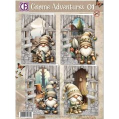   Üdvözlőlap készlet - Gnome Adventures 01 - Creative CutOuts Card Kit (1 csomag)