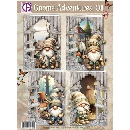 Üdvözlőlap készlet - Gnome Adventures 01 - Creative CutOuts Card Kit (1 csomag)
