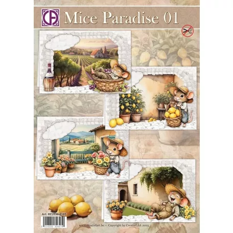 Üdvözlőlap készlet A4 - Mice Paradise 01 - Creative CutOuts Card Kit (1 csomag)