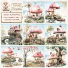 Papírkészlet 8" (20 cm) - Forest Fairies Mushroom Houses - Creative CutOuts Paper Pack (24 lap)