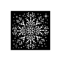   Stamperia The Owl's House Vastag stencil 12x12cm Snowflake Thick Stencil  (1 db)