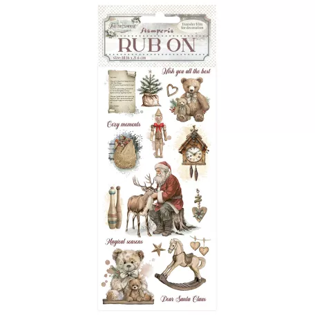 Stamperia The Owl's House Kaparós matrica  Teddy Bears Rub-On (1 ív)