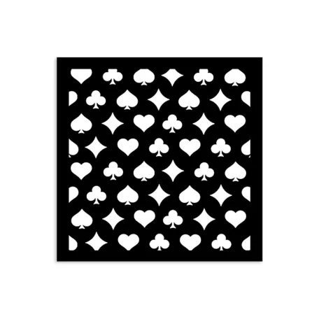 Stamperia Alice in Christmas  Vastag stencil 12x12cm Poker Cards Thick Stencil  (1 db)