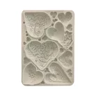 Stamperia Alice in Christmas  Szilikon öntőforma A5 Simple Hearts Silicon Mould (1 db)
