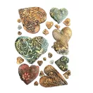 Stamperia Alice in Christmas  Szilikon öntőforma A5 Simple Hearts Silicon Mould (1 db)