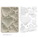 Stamperia Alice in Christmas  Szilikon öntőforma A5 Simple Hearts Silicon Mould (1 db)