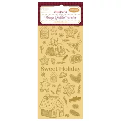   Stamperia Vintage Golden Arany transzfer matrica  Sweet Holiday Transfer (1 ív)
