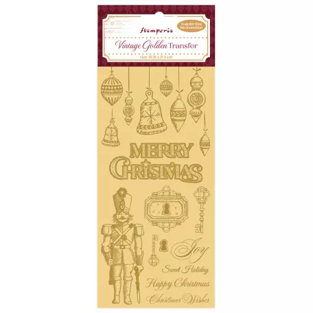 Stamperia Vintage Golden Arany transzfer matrica  Merry Christmas Transfer (1 ív)
