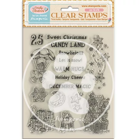 Stamperia Candy Christmas Szilikonbélyegző A5 Backgrounds Clear Stamps (1 csomag)