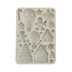   Stamperia Candy Christmas Szilikon öntőforma A5 Gingerbreads Silicon Mould (1 db)