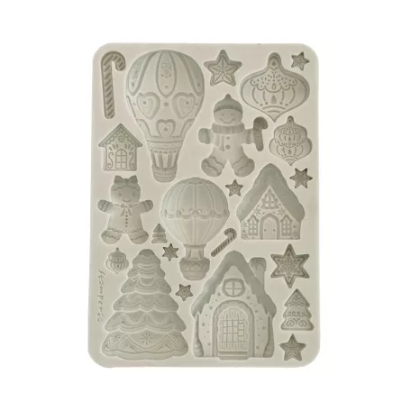 Stamperia Candy Christmas Szilikon öntőforma A5 Gingerbreads Silicon Mould (1 db)