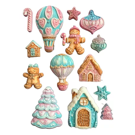 Stamperia Candy Christmas Szilikon öntőforma A5 Gingerbreads Silicon Mould (1 db)
