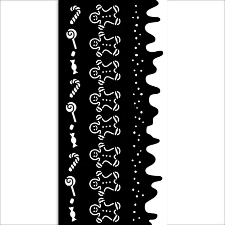 Stamperia Candy Christmas Vastag stencil 12x25cm Branches Thick Stencil  (1 db)