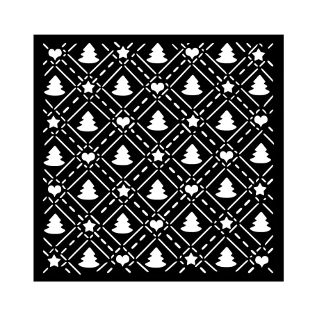 Stamperia Candy Christmas Vastag stencil 18x18cm Owls Thick Stencil  (1 db)