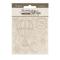   Stamperia Candy Christmas Chipboard 14x14 cm Air balloons Decorative Chips (1 ív)