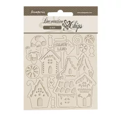   Stamperia Candy Christmas Chipboard 14x14 cm Marzipan House Decorative Chips (1 ív)