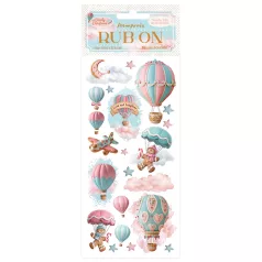   Stamperia Candy Christmas Kaparós matrica  Air Balloons Rub-On (1 ív)