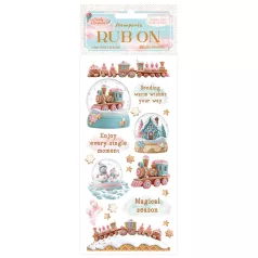  Stamperia Candy Christmas Kaparós matrica  Snowglobes Rub-On (1 ív)