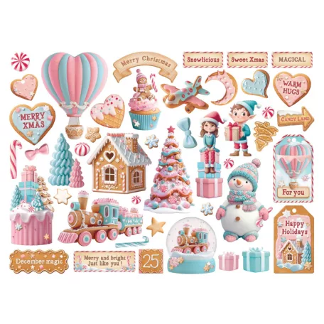 Stamperia Candy Christmas Kivágatok Die Cuts Assorted (1 csomag)